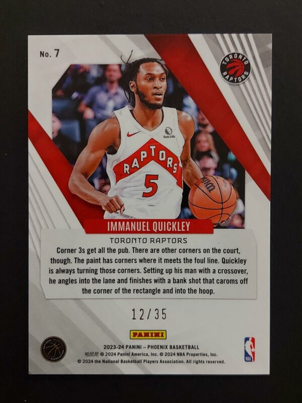 2023-24 Panini Phoenix Immanuel Quickley #7 12/35