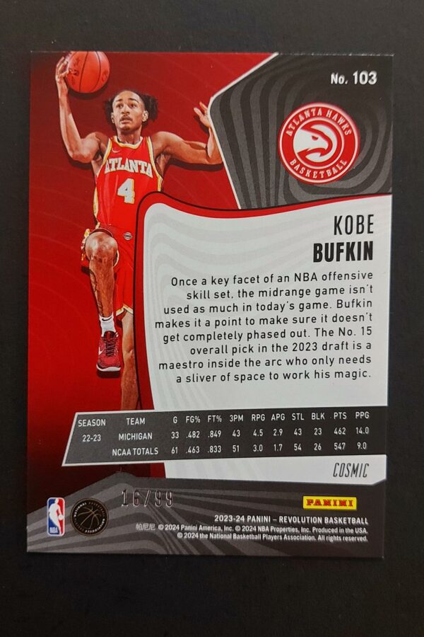 2023-24 Panini Revolution Kobe Bufkin #103 16/99 RC