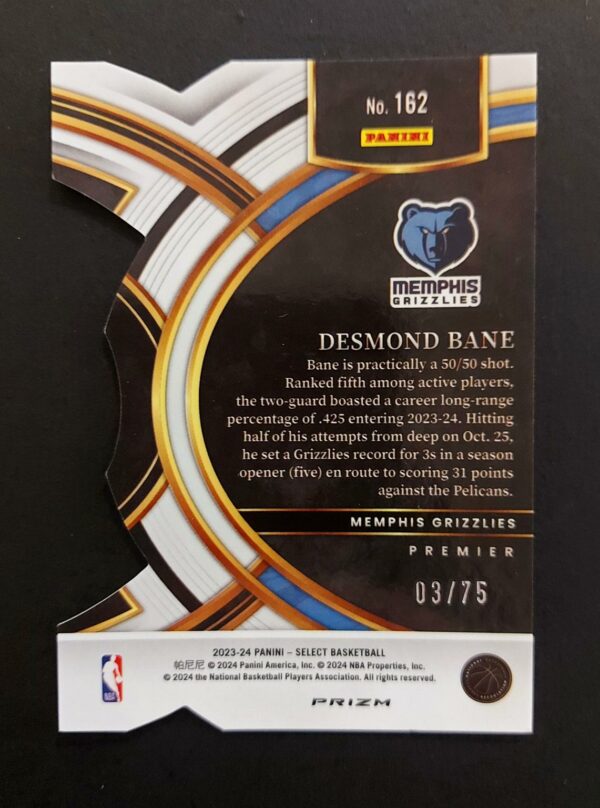 2023-24 Panini Select Desmond Bane #162 03/75