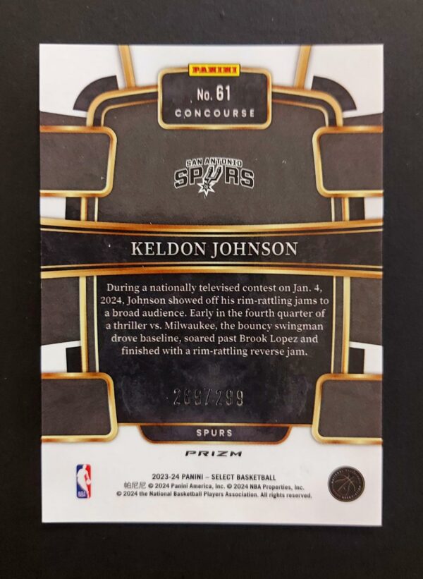 2023-24 Panini Select Keldon Johnson #61 269/299