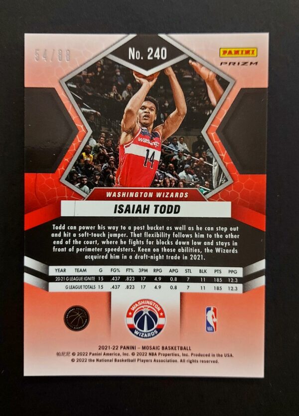2021-22 Panini Mosaic Isaiah Todd #240 54/88 RC
