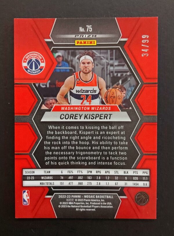 2022-23 Panini Mosaic Corey Kispert #75 34/99