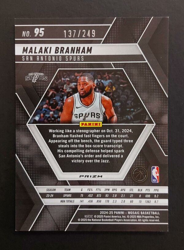 2024-25 Panini Mosaic Malaki Branham #95 137/249
