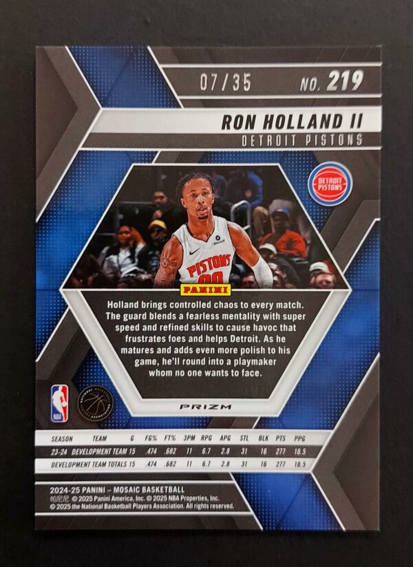 2024-25 Panini Mosaic Ron Holland II #219 07/35 RC