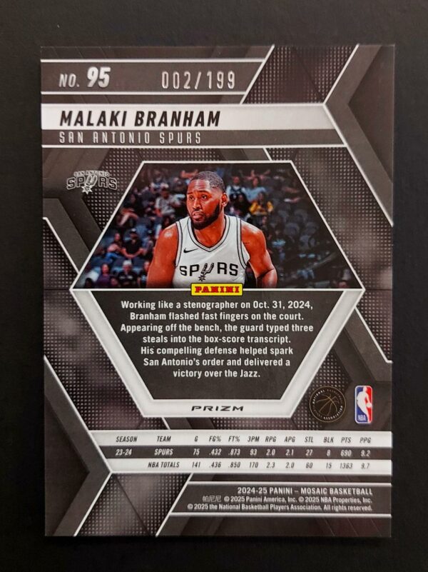 2024-25 Panini Mosaic Malaki Branham #95 002/199