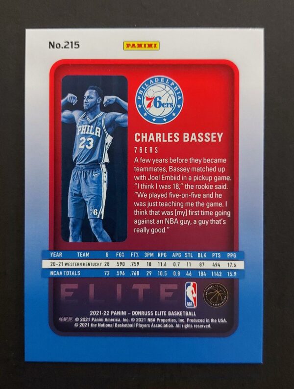 2021-22 Panini Elite Charles Bassey #215 495/999 RC