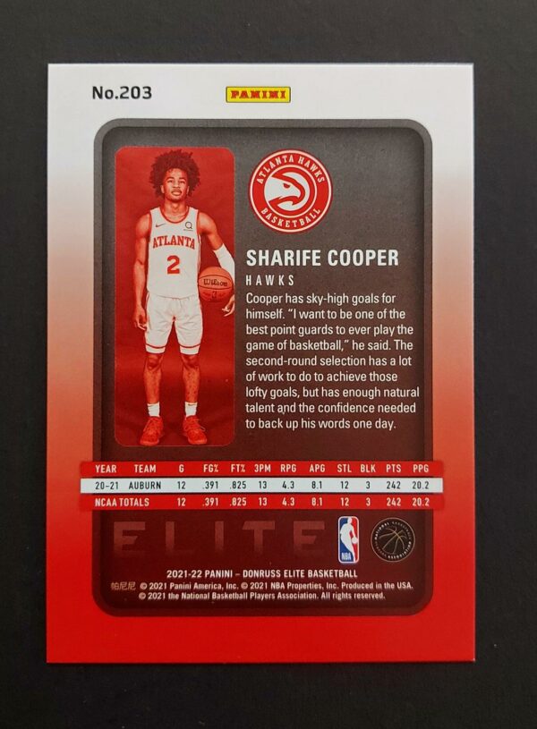 2021-22 Panini Elite Sharife Cooper #203 029/999 RC