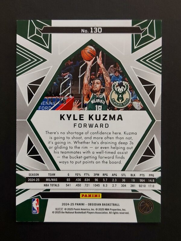 2024-25 Panini Obsidian Kyle Kuzma #130 14/25