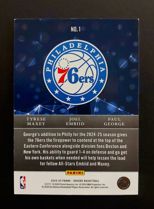 20260515_122023 2024-25 Panini Origins Nucleus Maxey Embiid George 06/15