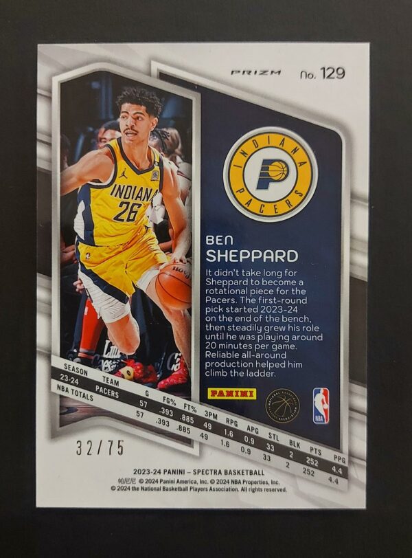 2023-24 Panini Spectra Ben Sheppard #29 32/75 RC