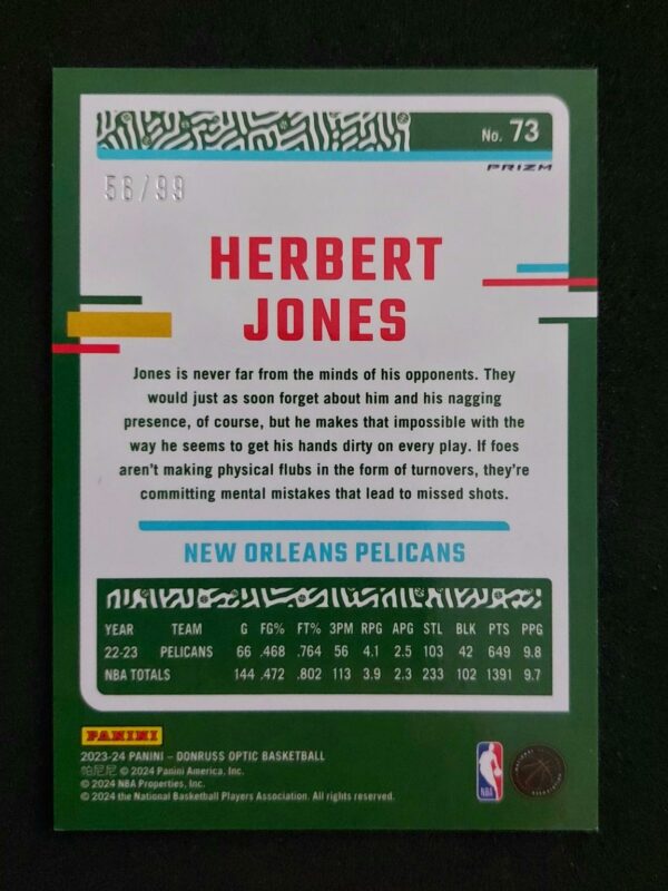 2023-24 Panini Optic Herbert Jones #73 56/99