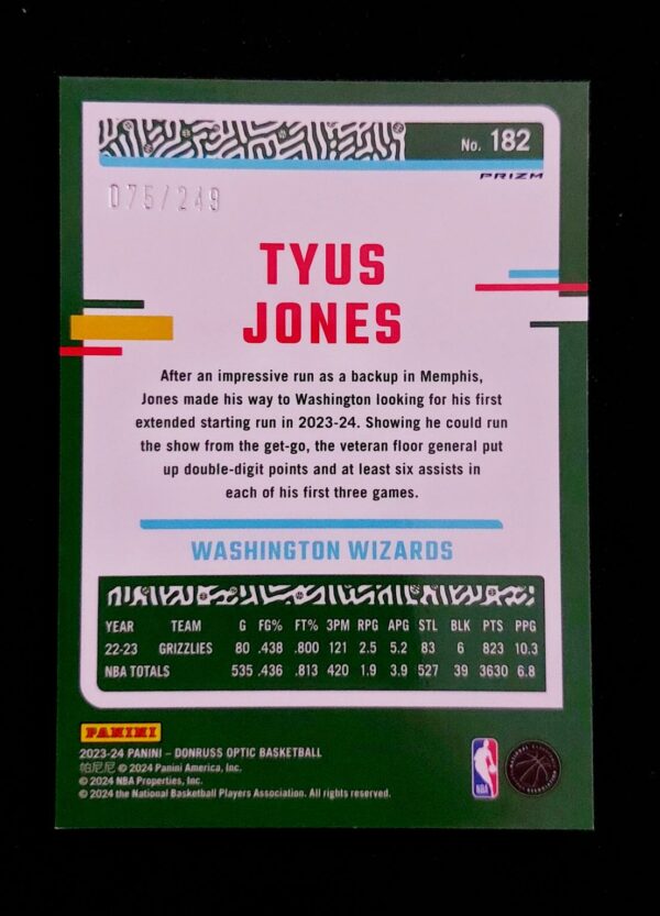 2023-24 Panini Optic Tyus Jones #182 075/249