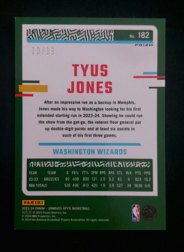 2023-24 Panini Optic Tyus Jones #182 10/88
