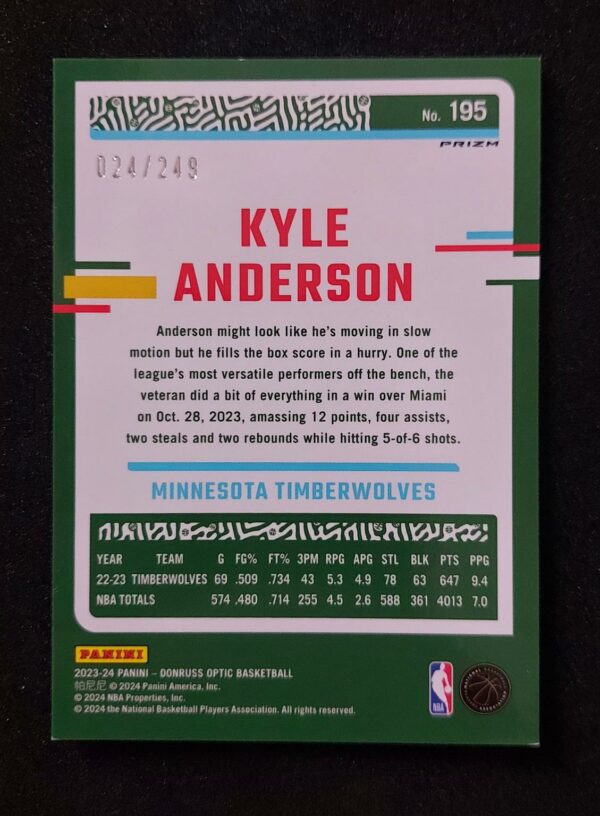 2023-24 Panini Optic Kyle Anderson #195 024/249