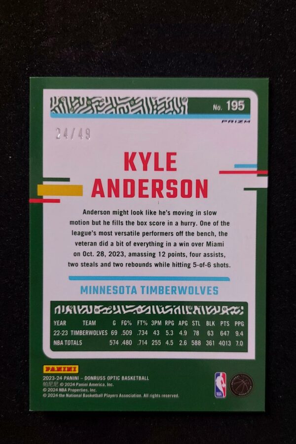 2023-24 Panini Optic Kyle Anderson #195 24/49