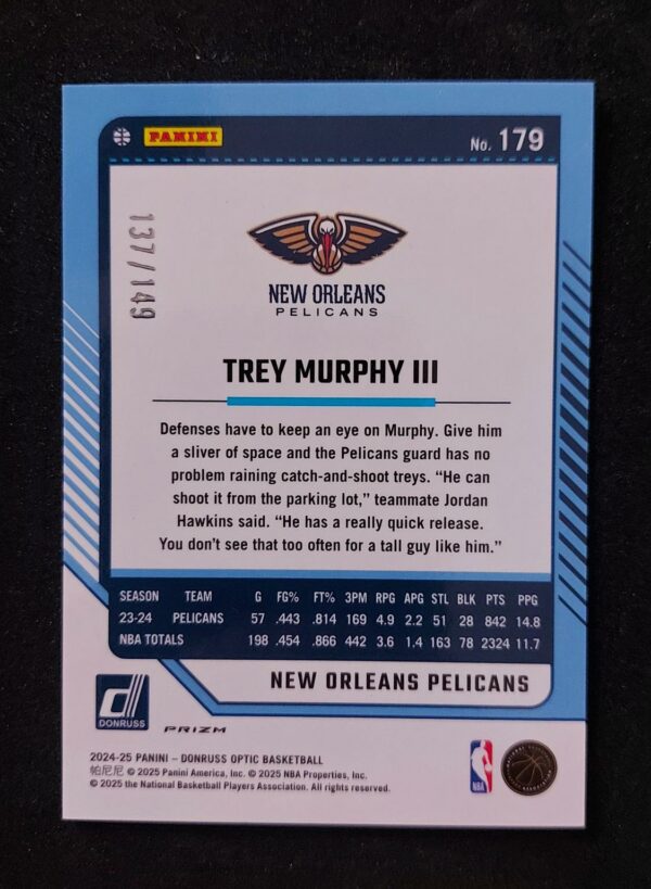 2024-25 Panini Optic Trey Murphy III #179 137/149