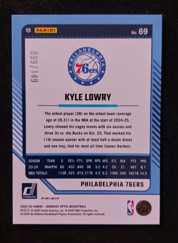 2024-25 Panini Optic Kyle Lowry #69 099/149