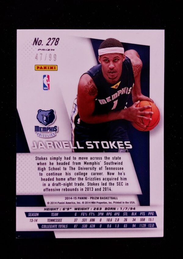 2014-15 Panini Prizm Jarnell Stokes #278 47/99 RC
