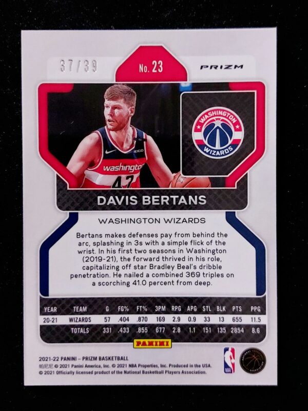 2021-22 Panini Prizm Davis Bertans #23 37/39