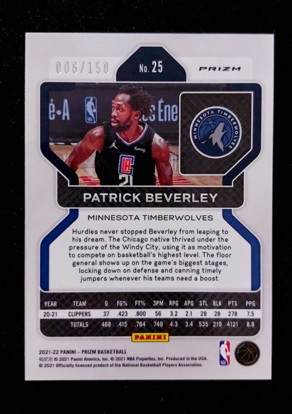 2021-22 Panini Prizm Patrick Beverley #25 006/150