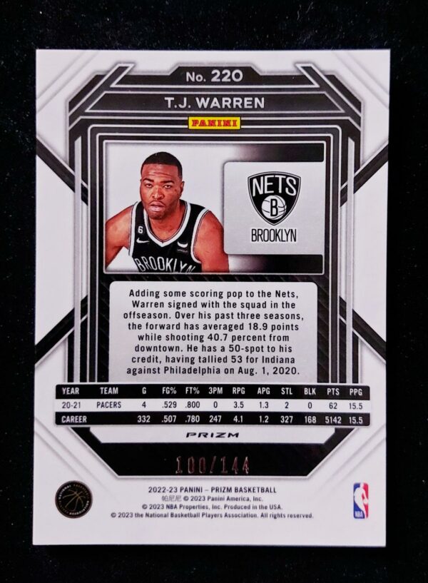 2022-23 Panini Prizm TJ Warren #220 100/144