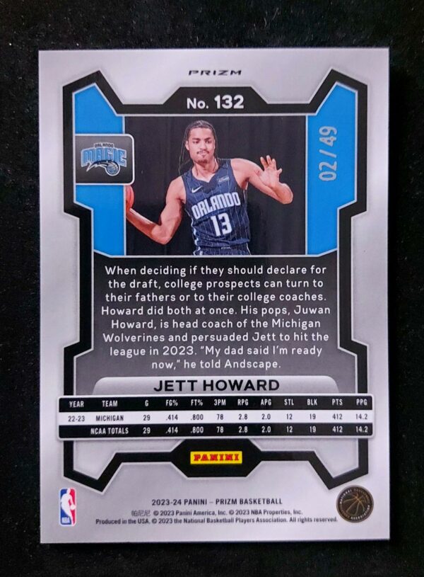 2023-24 Panini Prizm Jett Howard #132 02/49 RC