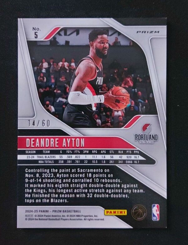 2024-25 Panini Prizm Deandre Ayton #5 14/60