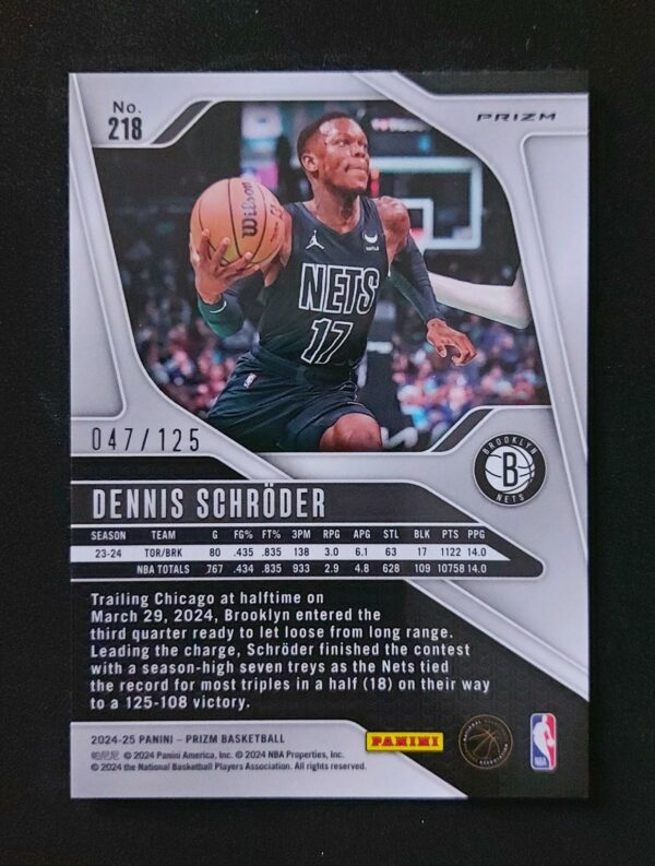 2024-25 Panini Prizm Dennis Schroder #218 047/125