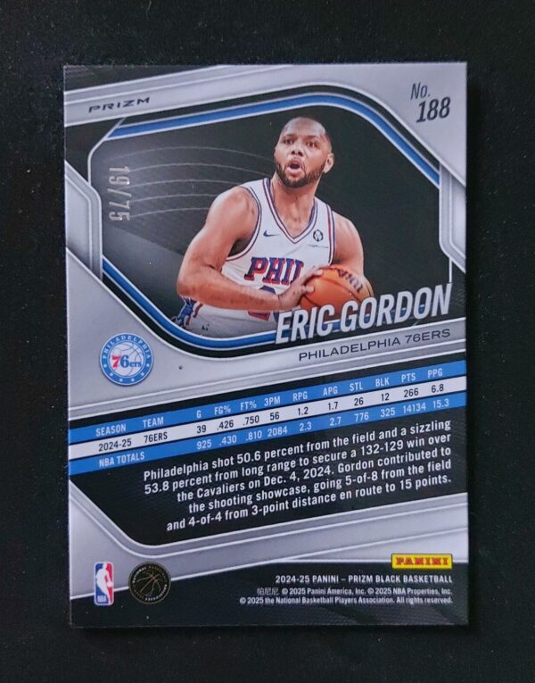 2024-25 Panini Prizm Black Eric Gordon #188 19/75