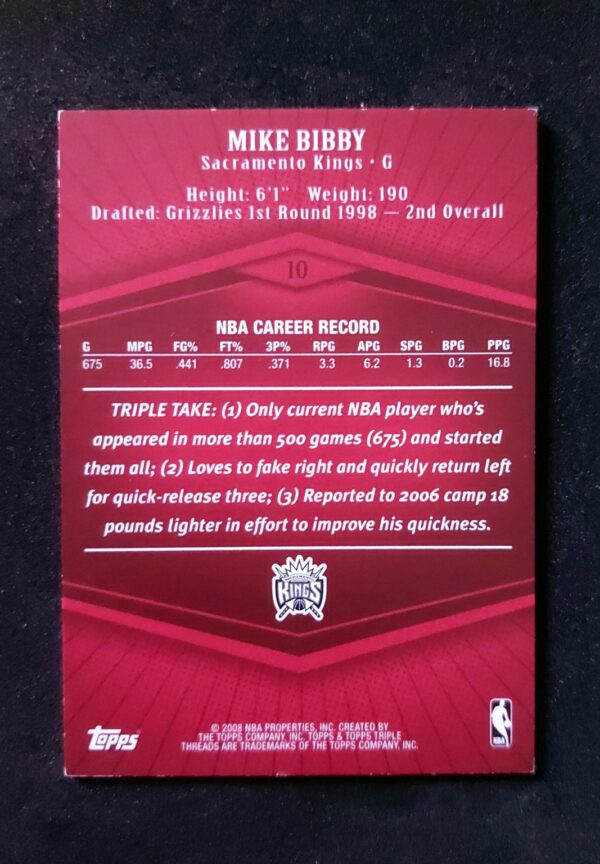2007-08 Topps Tripple Threads Mike Bibby 100/333