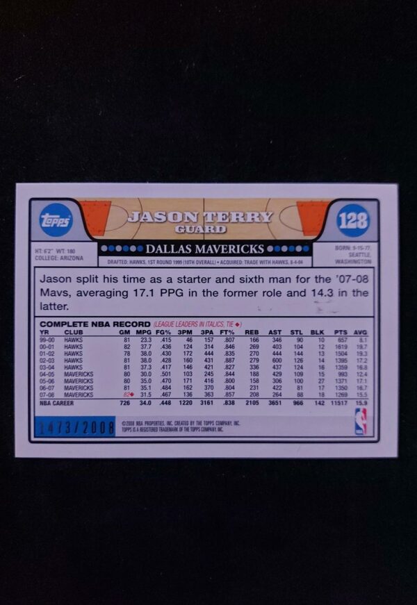 2008-09 Topps Jason Terry #128 1473/2008