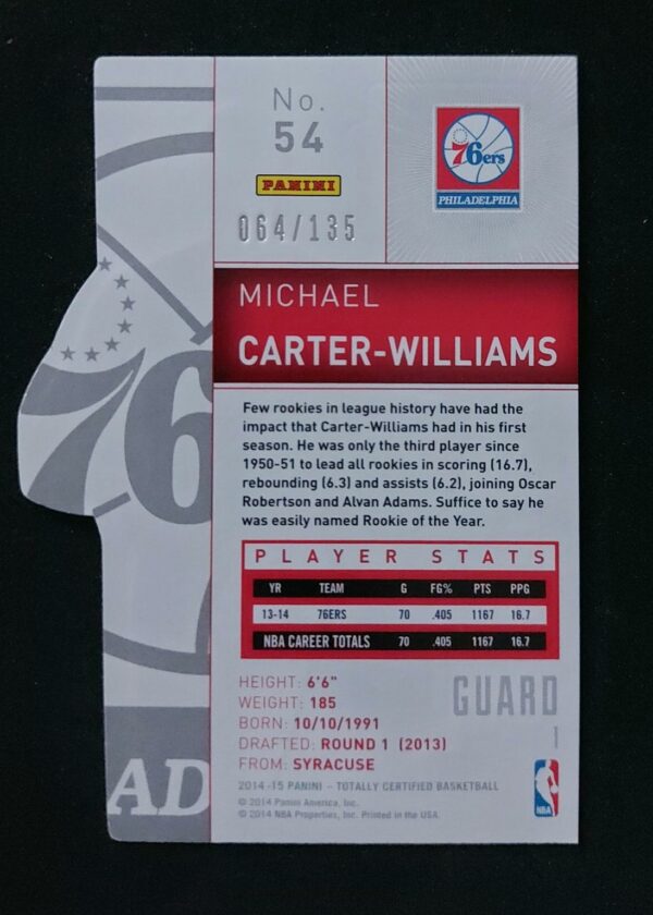 2014-15 Panini Totally Certified Michael Carter-Williams #54 064/135