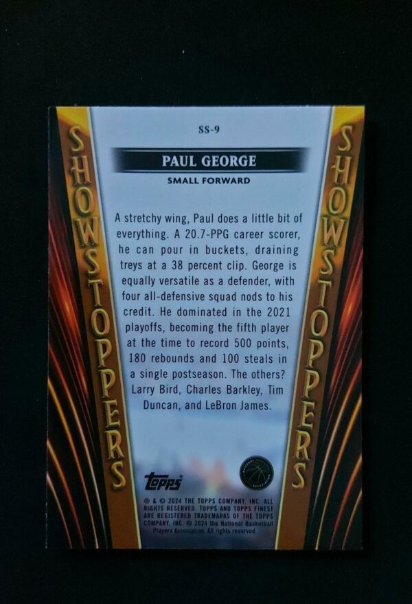 2023-24 Topps Finest Showstoppers Paul George 074/125