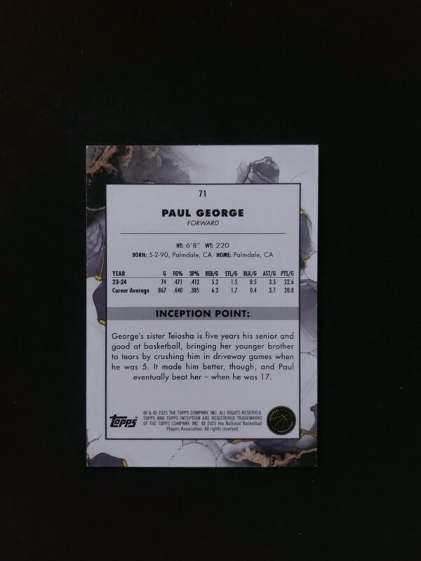 2024-25 Topps Inception Paul George #71 86/99