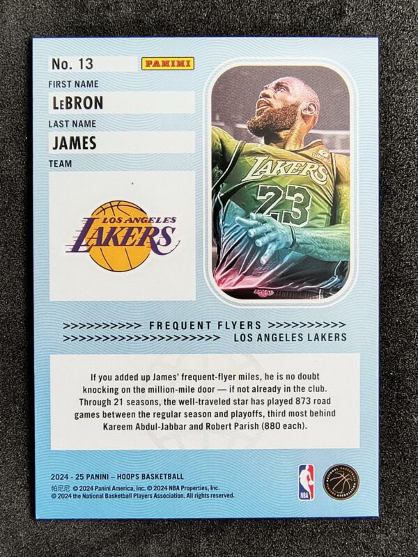 2024-25 Panini Hoops Frequent Flyers Lebron James #13 Holo