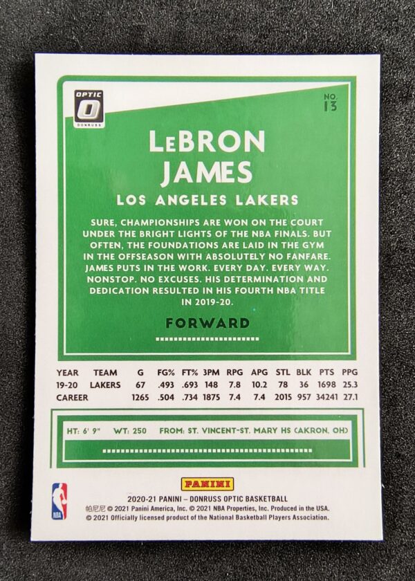 2020-21 Panini Optic Lebron James #13