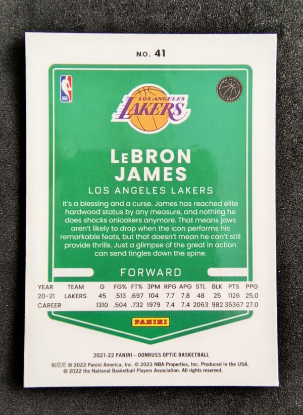 2021-22 Panini Optic Lebron James #41