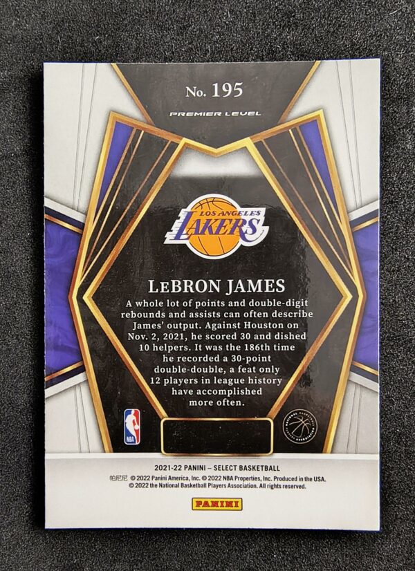 2021-22 Panini Select Lebron James Premier Level #195
