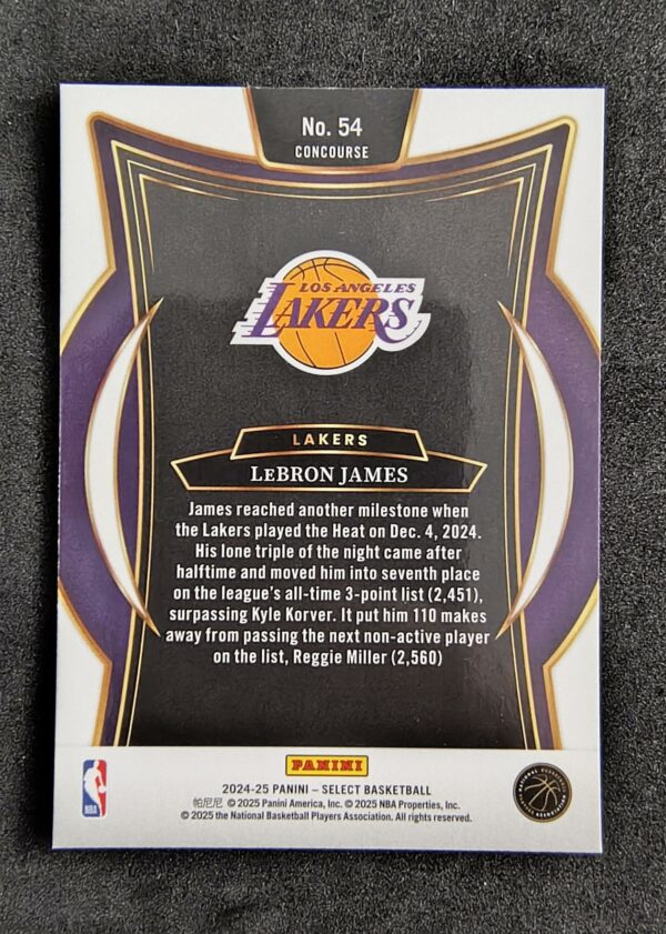 2024-25 Panini Select Lebron James Concourse #54