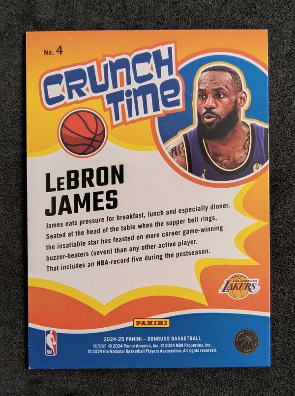 2024-25 Panini Donruss Crunch Time Lebron James #4 Press Proof Gold