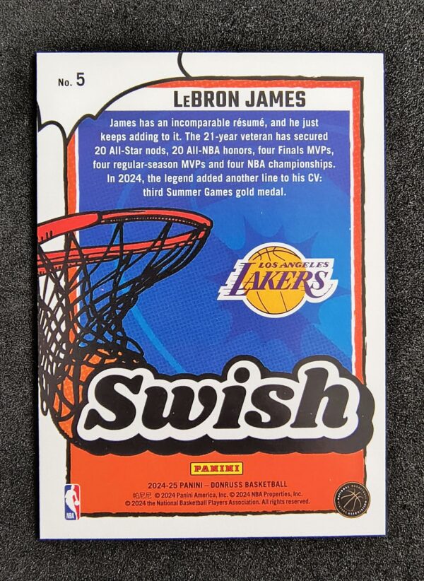 2024-25 Panini Donruss Swish Lebron James #5 Press Proof Gold