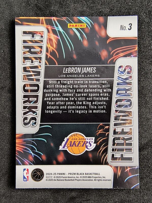 2024-25 Panini Prizm Black Fireworks Lebron James #3