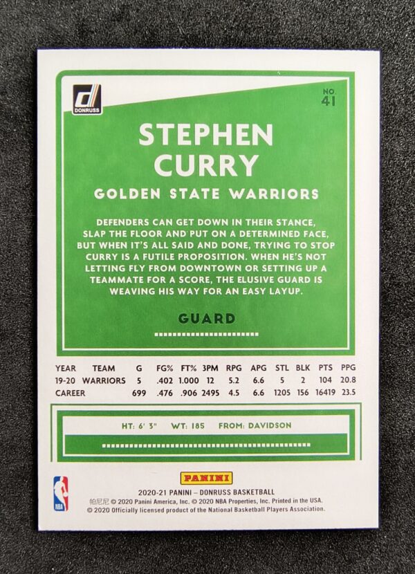 2020-21 Panini Donruss Stephen Curry #41