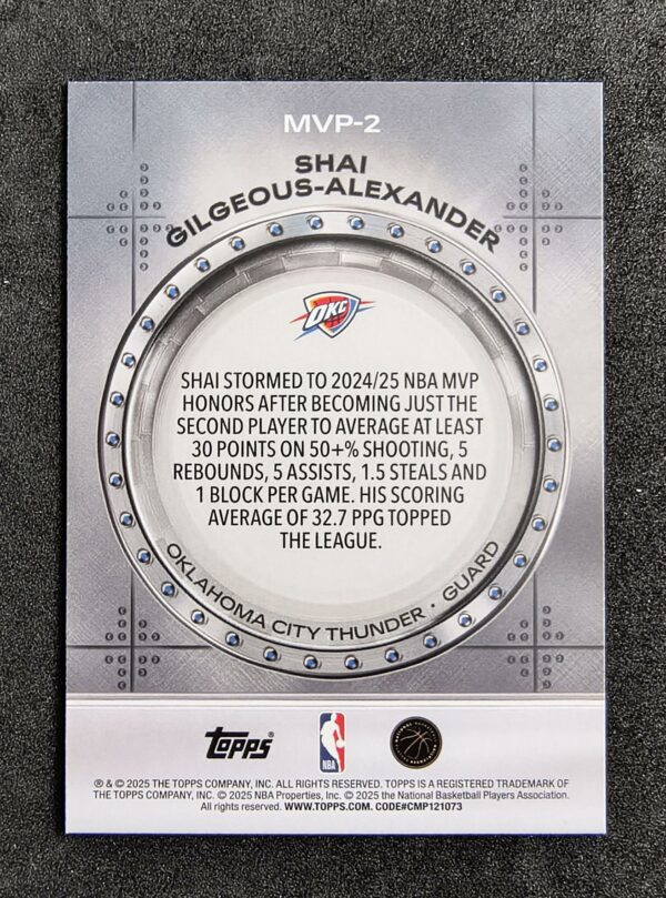 2025-26 Topps MVP Vault Shai Gilgeous-Alexander