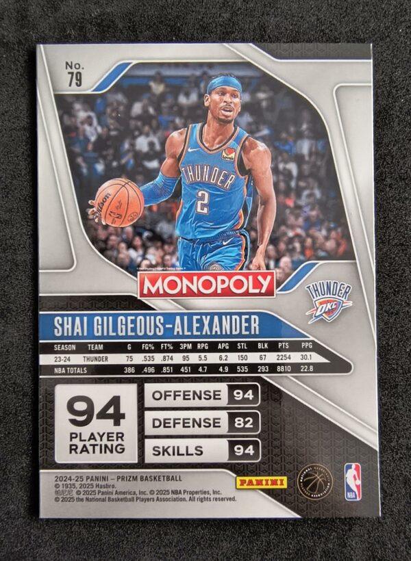 2024-25 Panini Prizm Monopoly Shai Gilgeous-Alexander #79