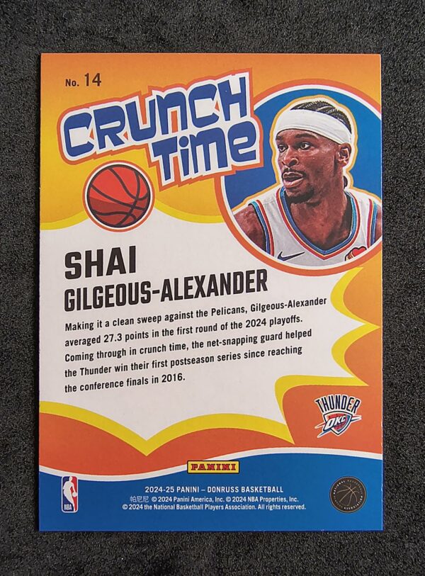 2024-25 Panini Donruss Crunch Time Shai Gilgeous-Alexander #14