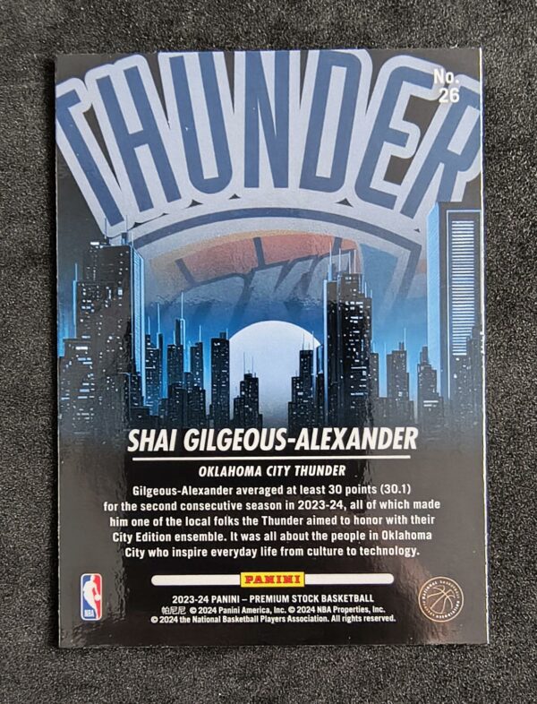 2023-24 Panini Hoops Premium Stock City Edition Shai Gilgeous-Alexander #26