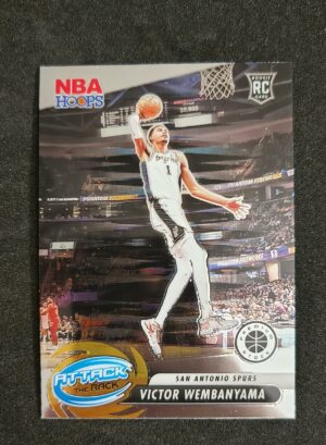 2023-24 Panini Hoops Premium Stock Attack the Rack Victor Wembanyama #3 RC