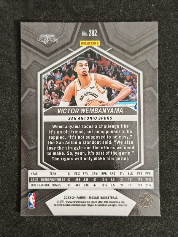 2023-24 Panini Mosaic City Edition Victor Wembanyama #282 RC