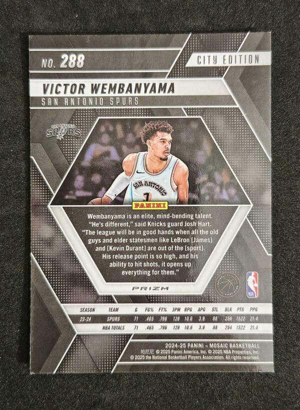 2024-25 Panini Mosaic City Edition Victor Wembanyama #288 Mosaic Prizm